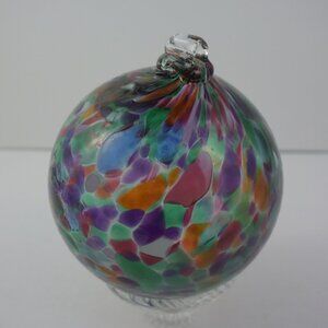 Hand Blown Art Glass Ball Ornament, Friendship Globe, Witches Ball, Suncatcher